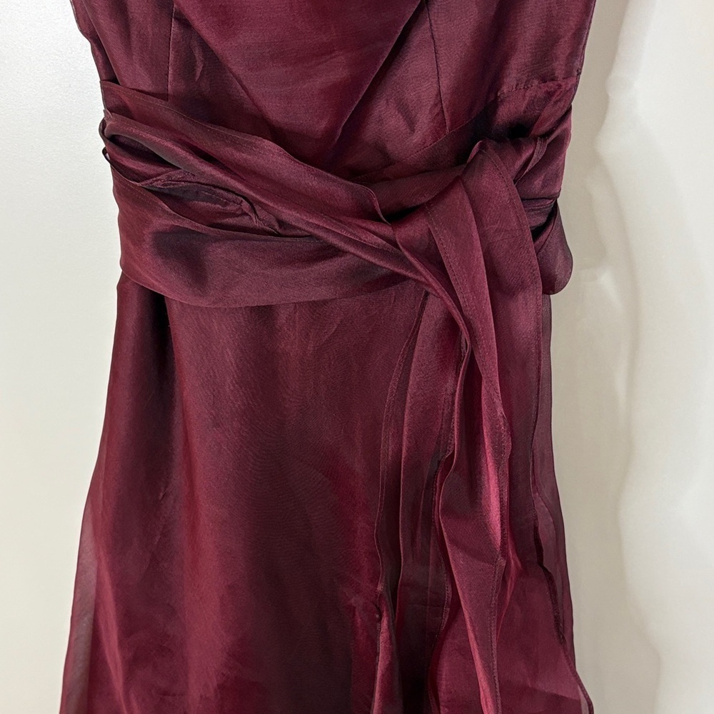 Vintage Elegant Burgundy Silk Strapless Dress by Jane Hamil | 2 - Picture 5 of 10